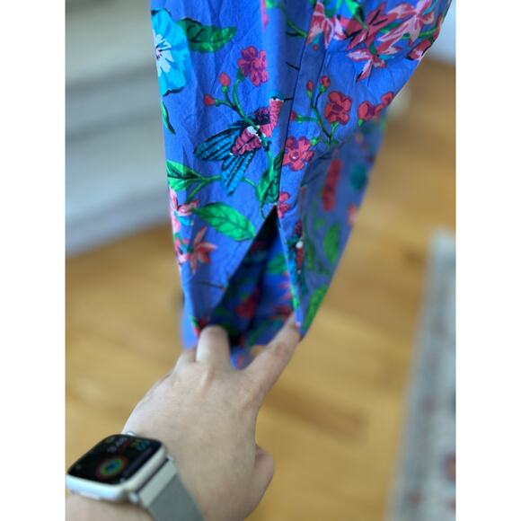 PrintFresh Blue Hummingbird Floral Print Night Dress Nightgown - Picture 5 of 7